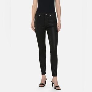 Frame Denim Womens 29 The Alix Black Coated Skinny